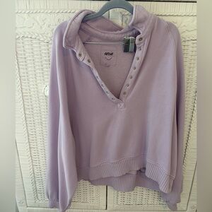 aerie Lavender Snap-Front Pullover